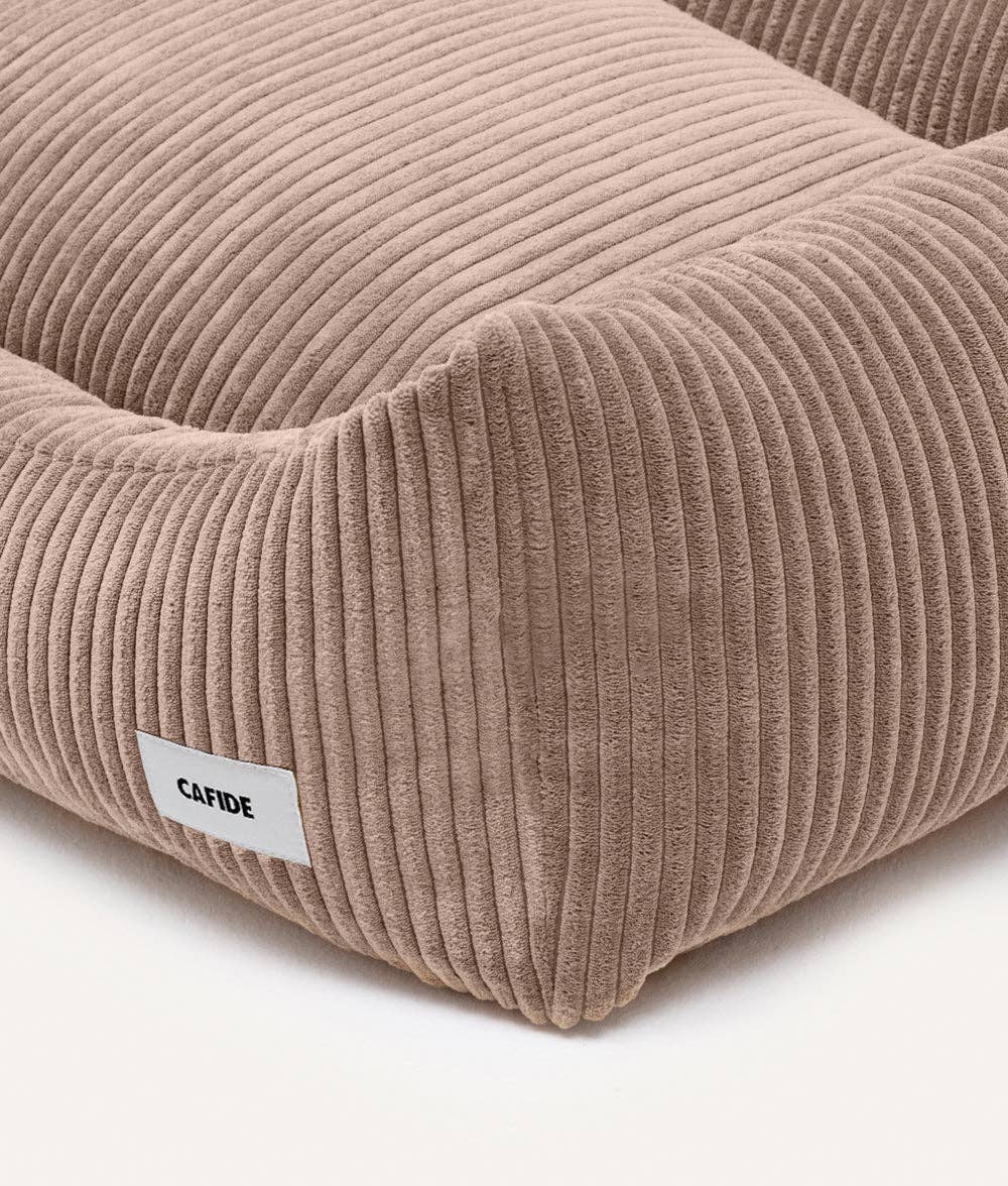 Cama de cachorro de veludo bege, Snozy