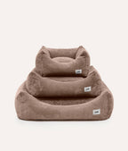 Cama de cachorro de veludo bege, Snozy