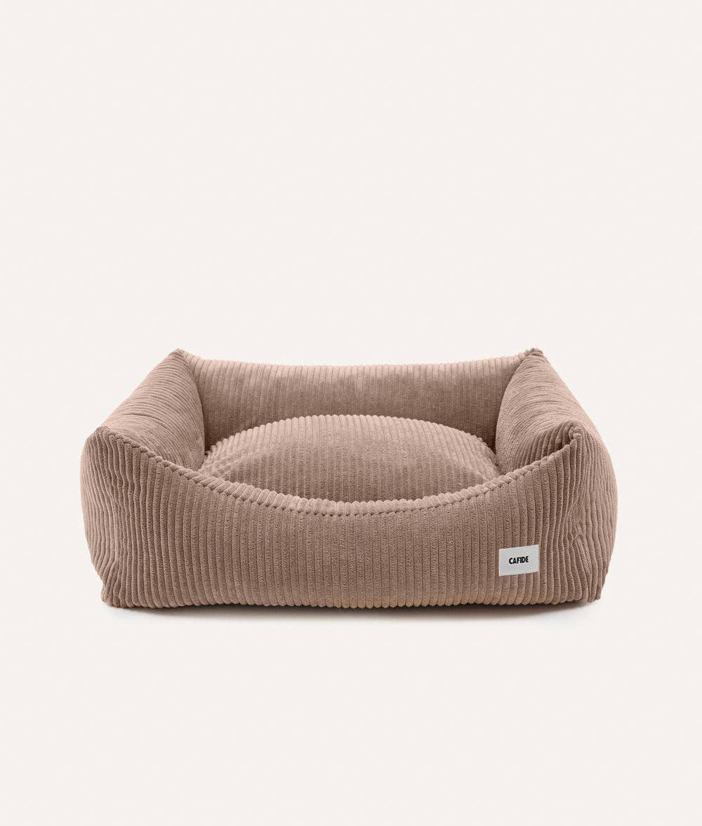 Cama de cachorro de veludo bege, Snozy